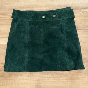 Zara Dark Green Suede Mini Skirt